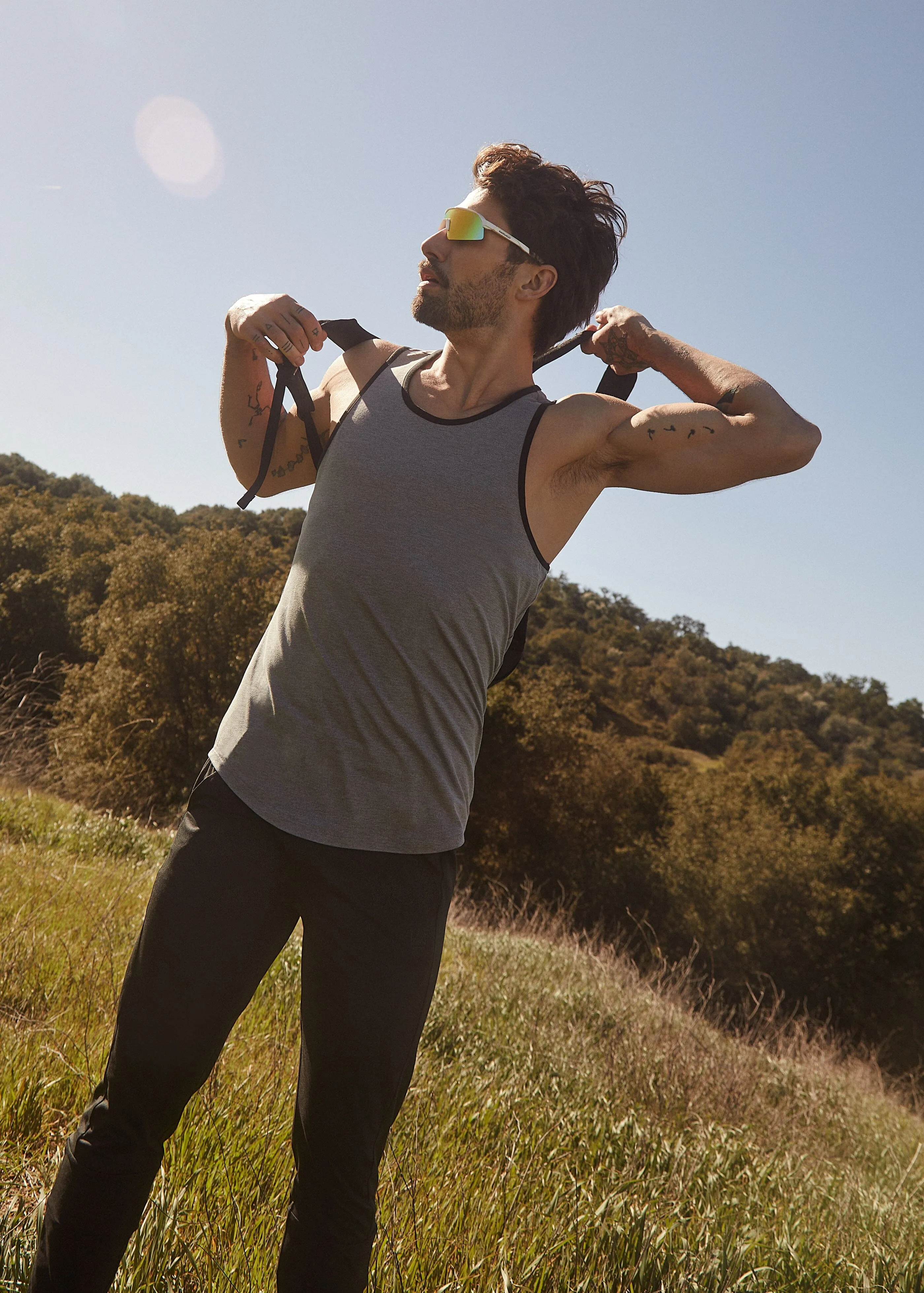 Summit Ringer Tank | Medium Heather Grey