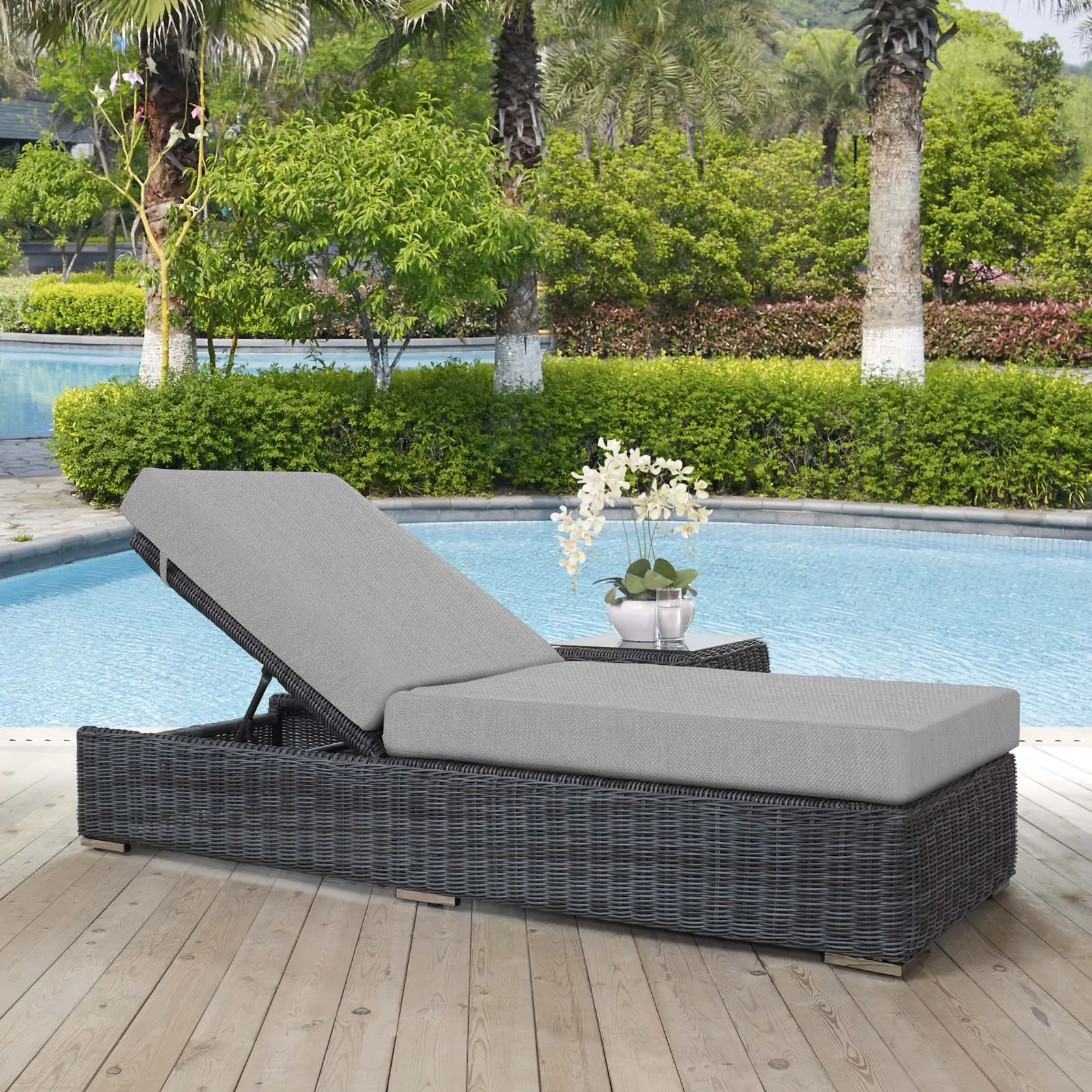 Summon Outdoor Patio Sunbrella Chaise Lounge