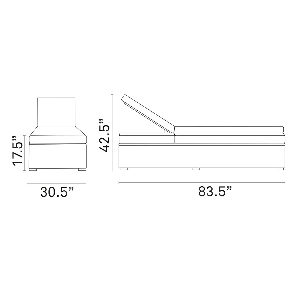 Summon Outdoor Patio Sunbrella Chaise Lounge