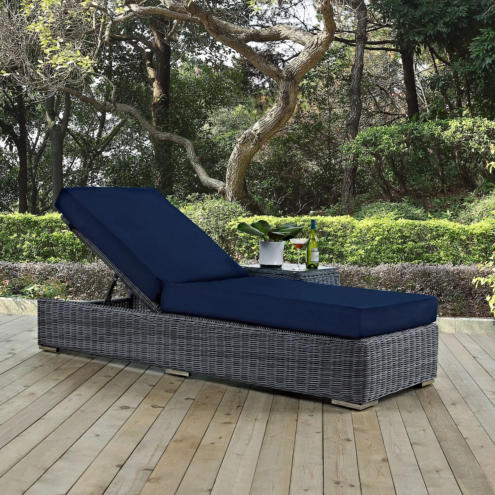 Summon Outdoor Patio Sunbrella Chaise Lounge