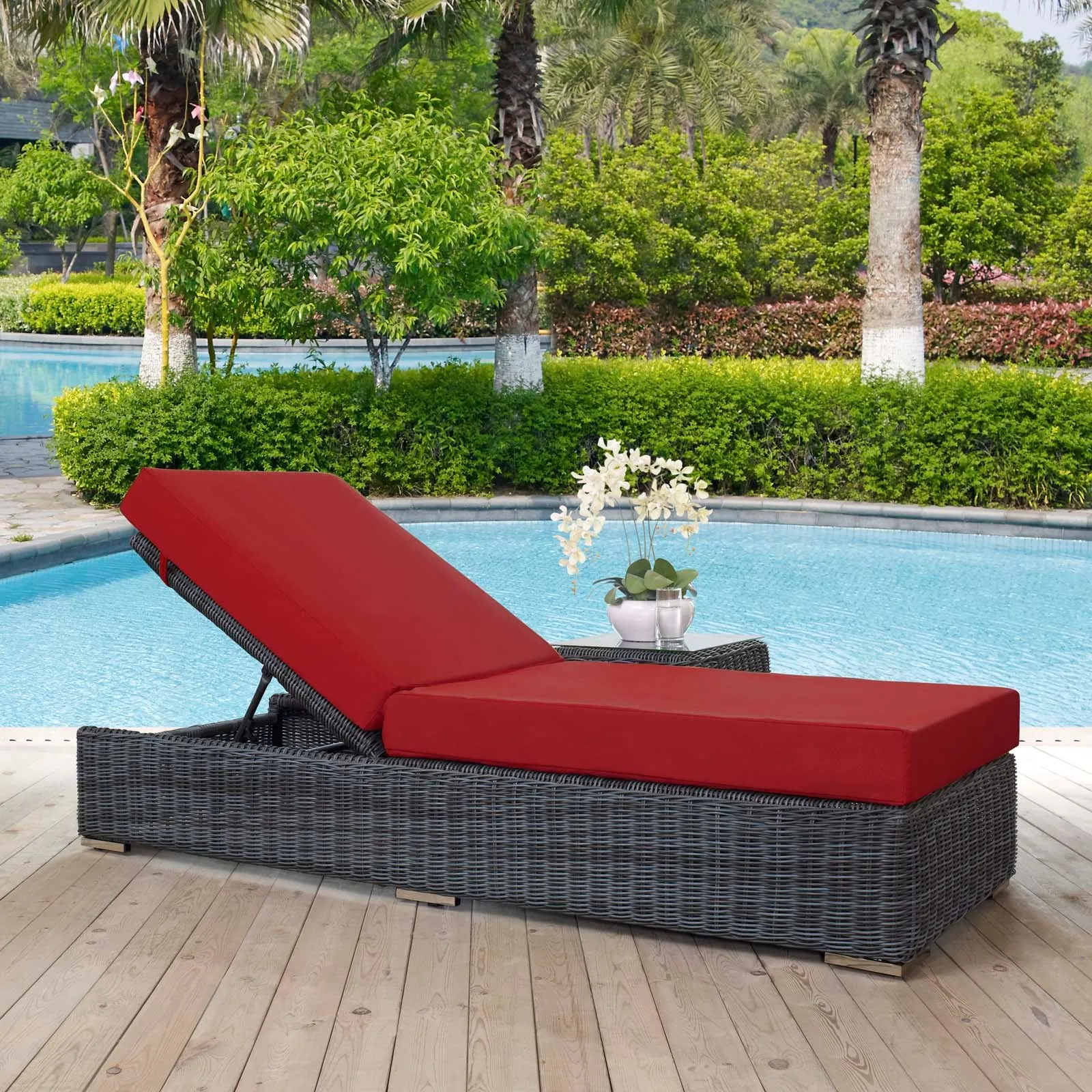 Summon Outdoor Patio Sunbrella Chaise Lounge