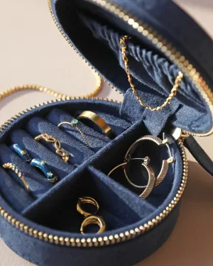 Sun & Moon Jewelry Case | Navy