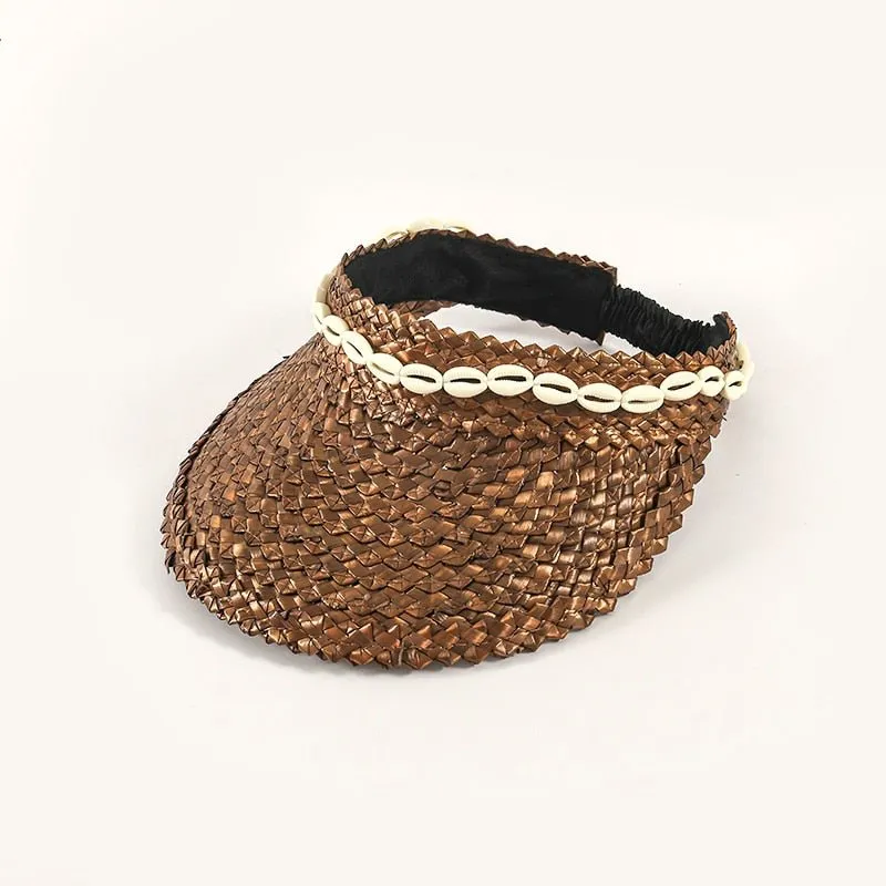 Sun Visor Hat With Cute Sea Shells Design