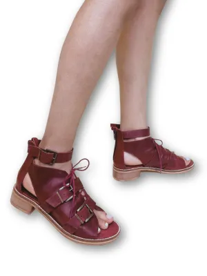 Sunchaser Wine Block Heel Sandal