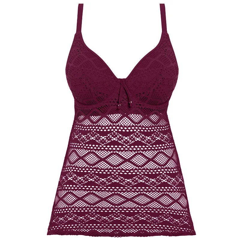 Sundance Black Cherry Tankini Top - Freya Swim