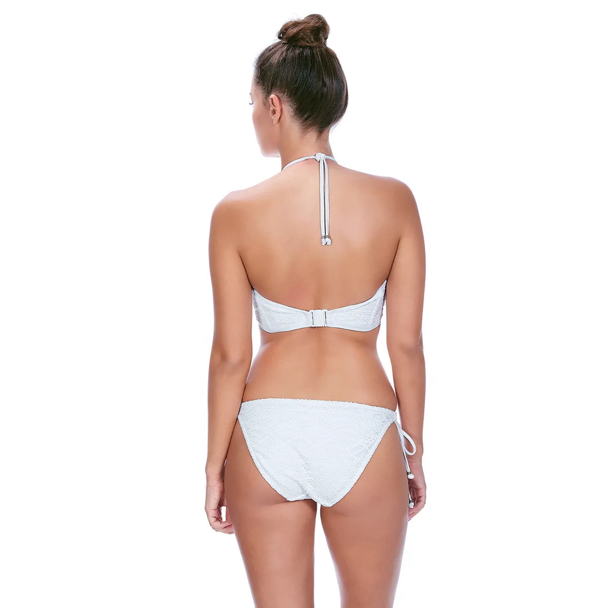 Sundance High Neck Crop Swim Top White - Freya Swim