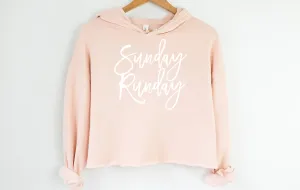 Sunday Runday Crop Sweatshirt - Gym and Fitness Workout Crop Top - Running Hoodie