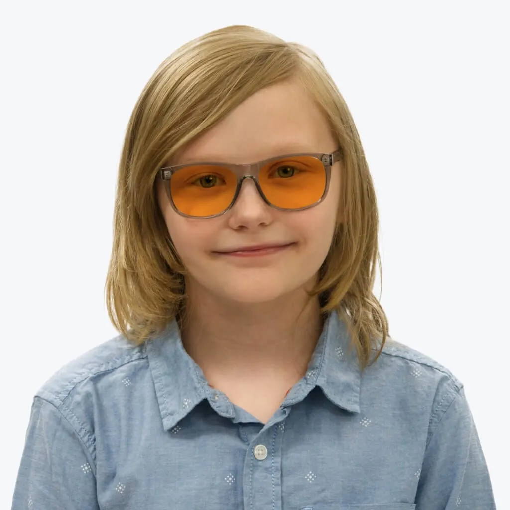 SunDown Kids Wayfarer Blue Blocking Glasses - Pearl Grey - Readers