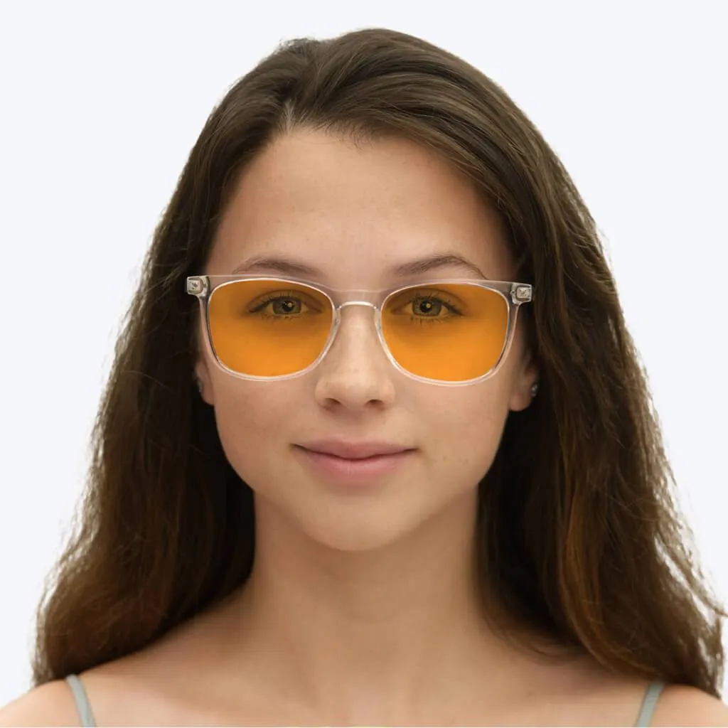 SunDown Taylor Blue Blocking Glasses - Crystal - Readers