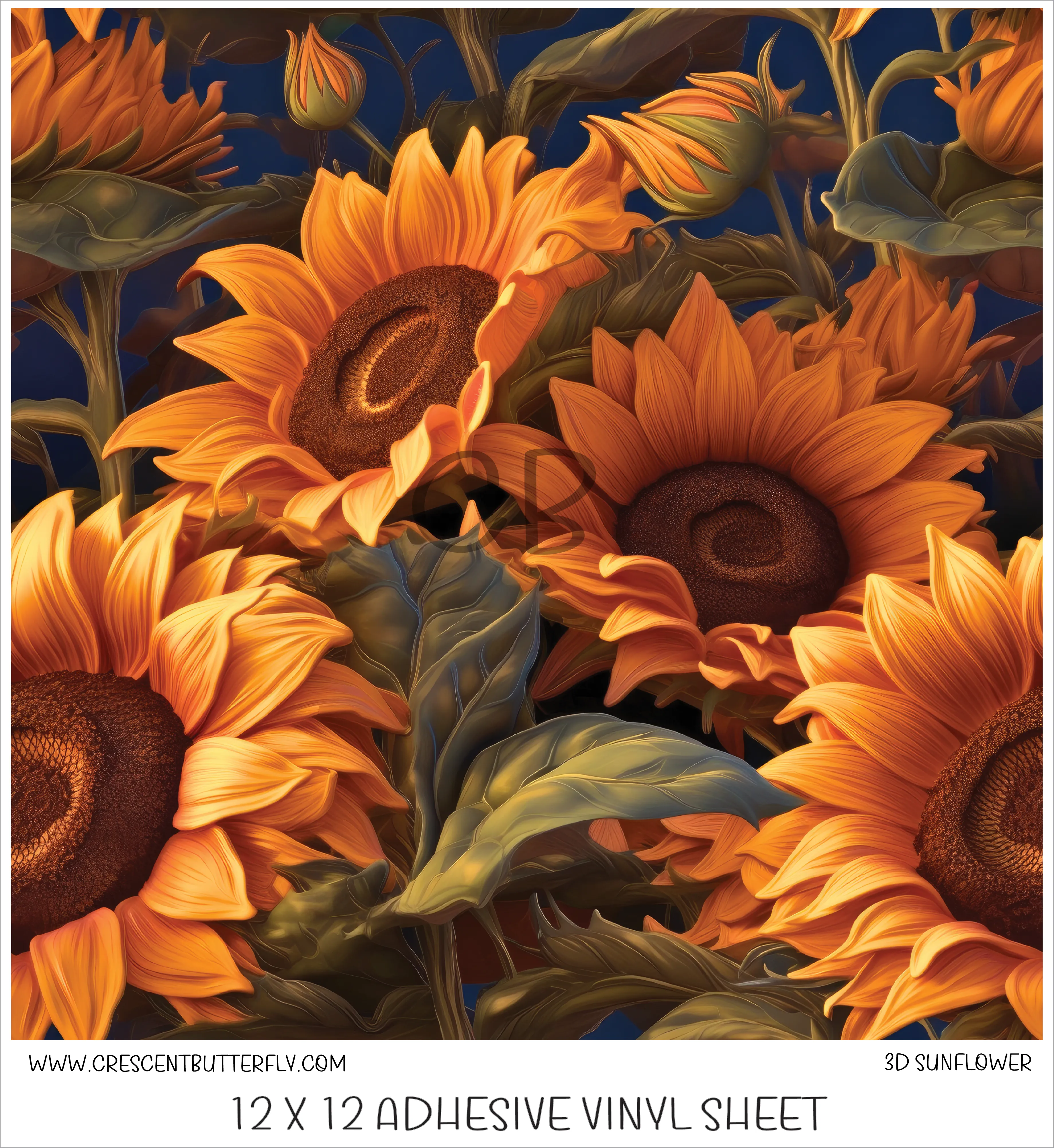 Sunflower 3D Design Printed Vinyl Sheet