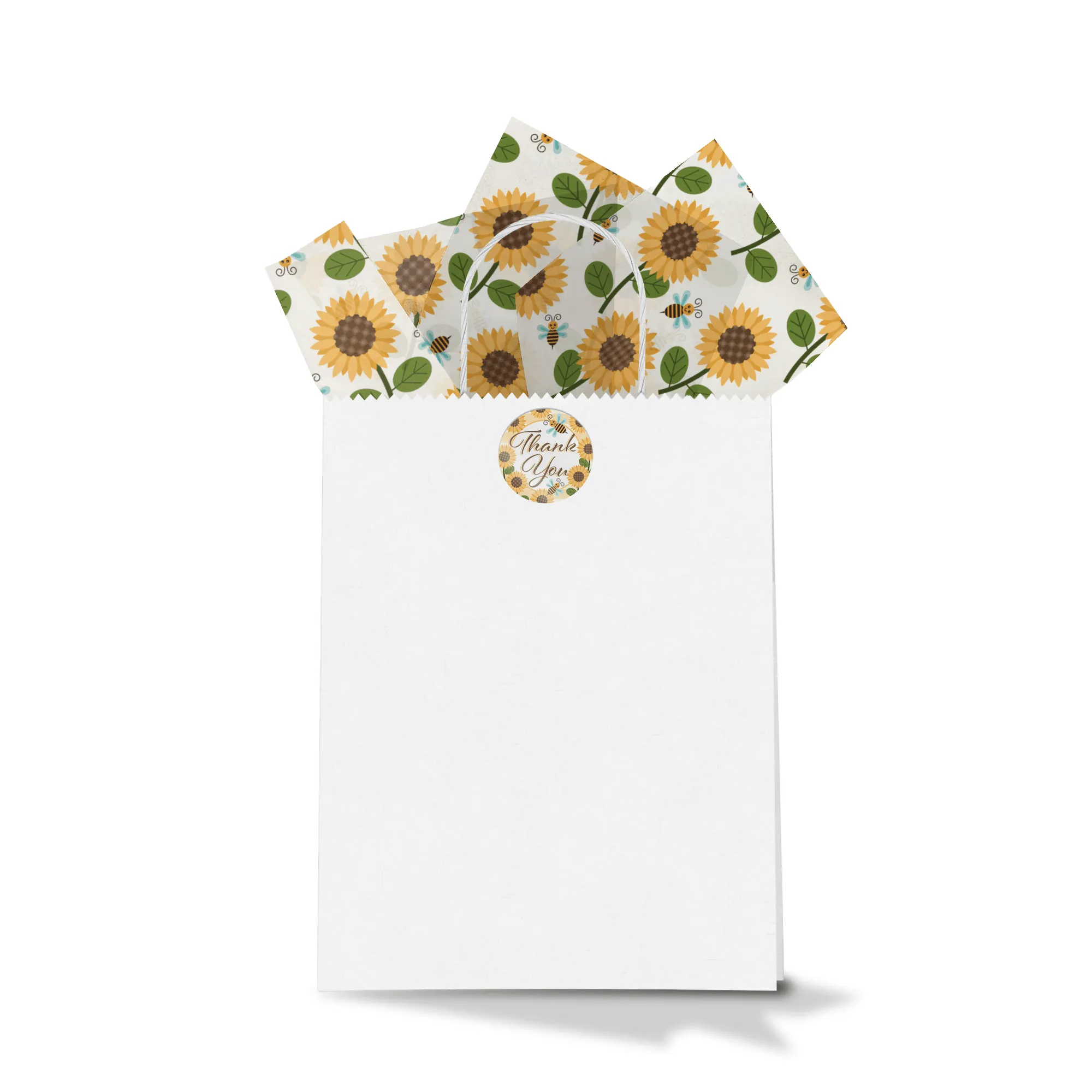 Sunflower and Bees Tissue Paper