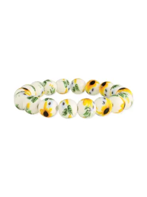 Sunflower Ceramic Bead Bracelet