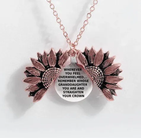 Sunflower Double-layer Lettering Necklace