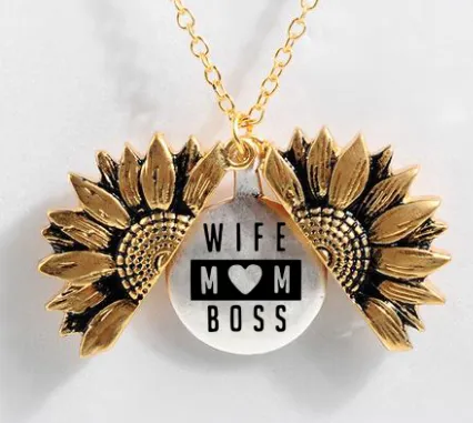 Sunflower Double-layer Lettering Necklace