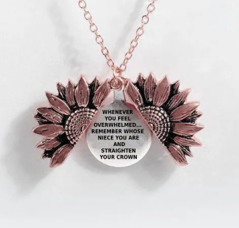 Sunflower Double-layer Lettering Necklace