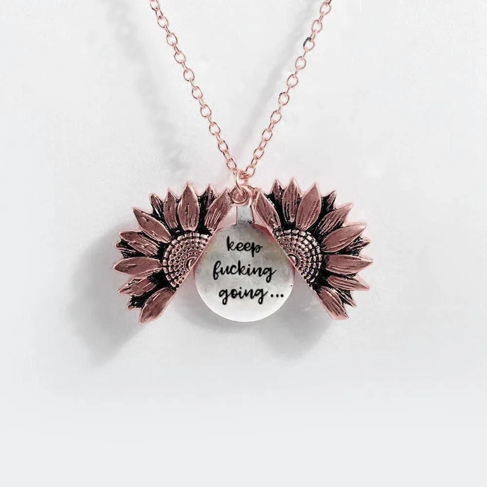 Sunflower Double-layer Lettering Necklace