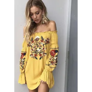 Sunflower Embroidered Dress