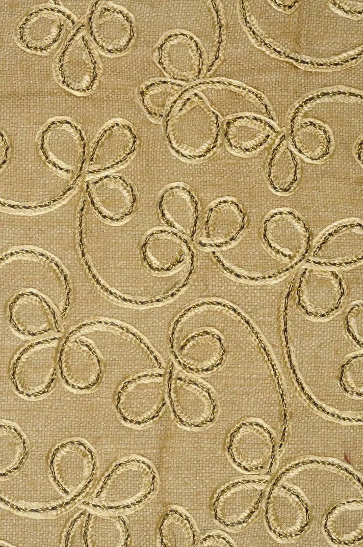 Sunflower Embroidered Raw Silk 301 Fabric