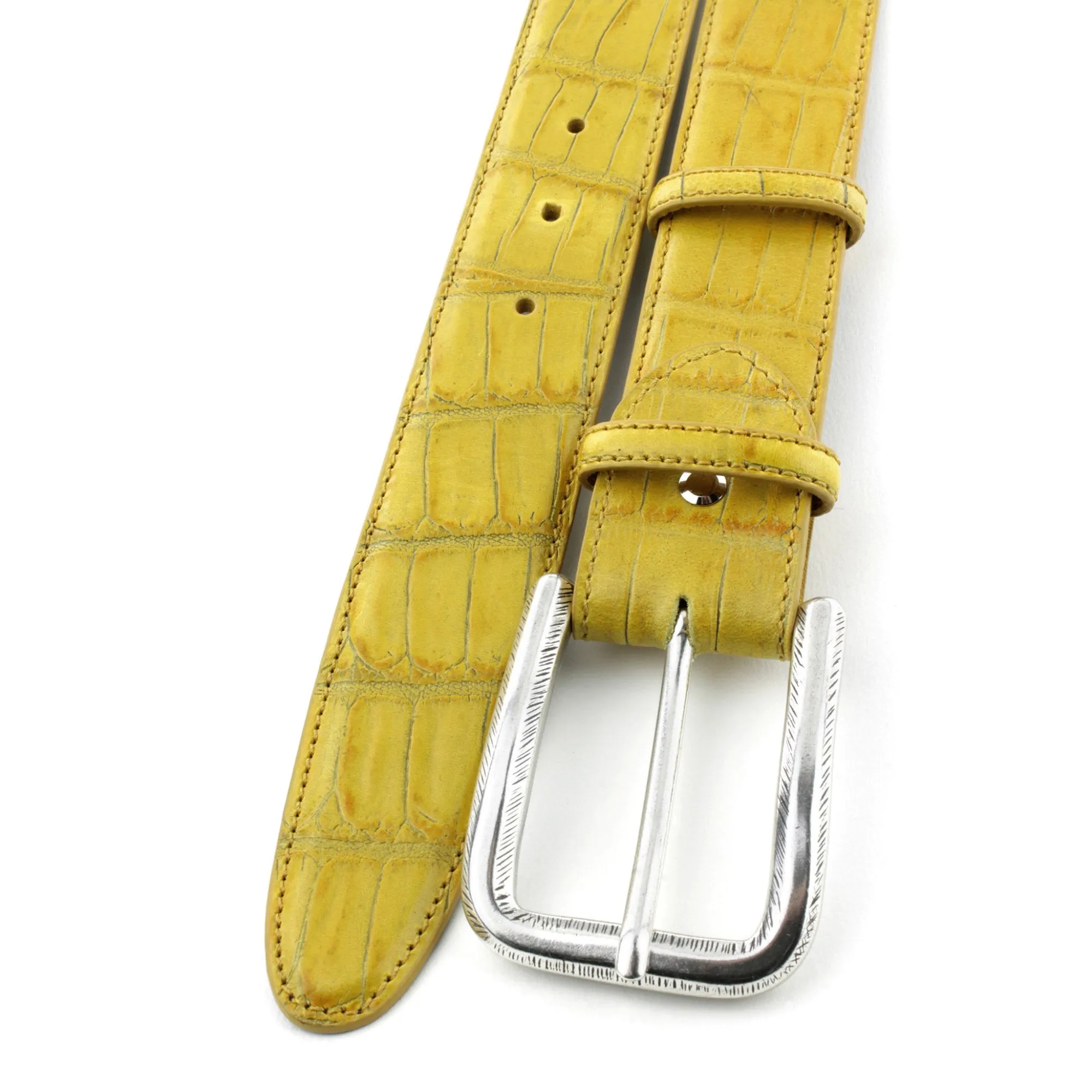 Sunflower mock alligator belt