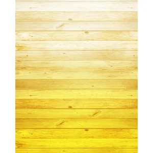 Sunflower Yellow Ombre Wood Planks Printed Backdrop