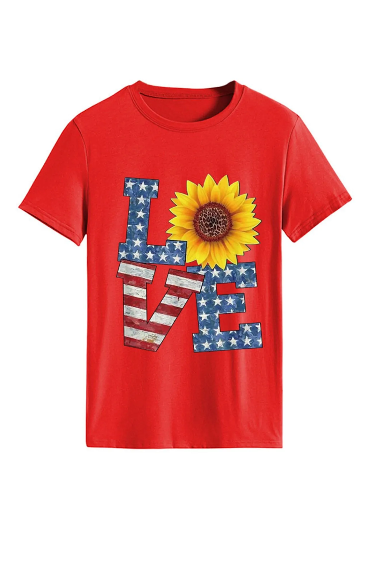 Sunflowers Pentagram Letter Print T-shirt