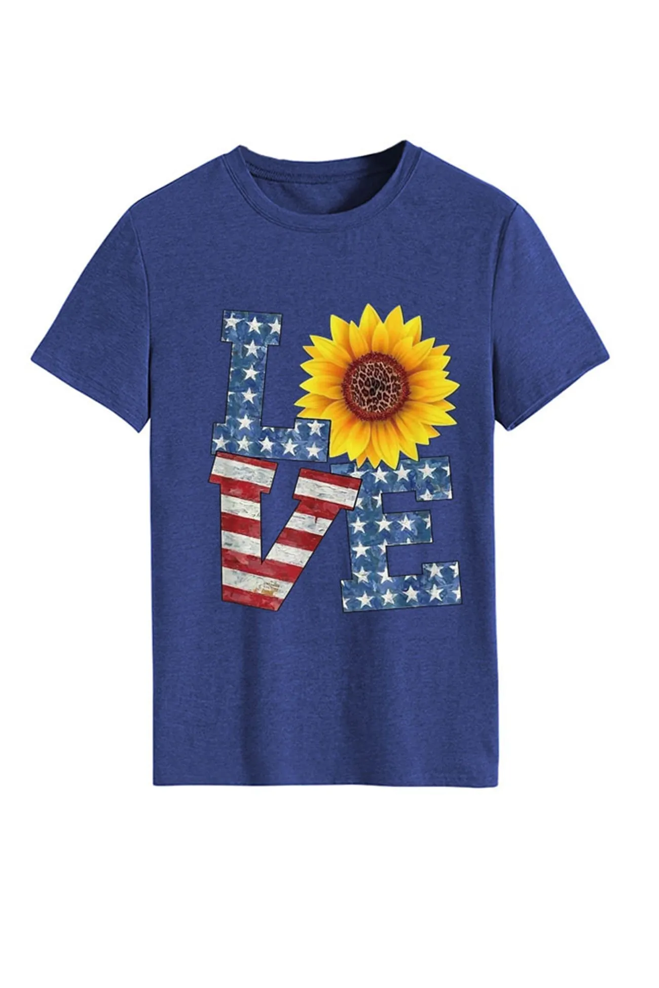 Sunflowers Pentagram Letter Print T-shirt