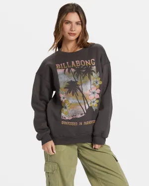 Sunkissed Paradise Crewneck Sweatshirt - Off Black