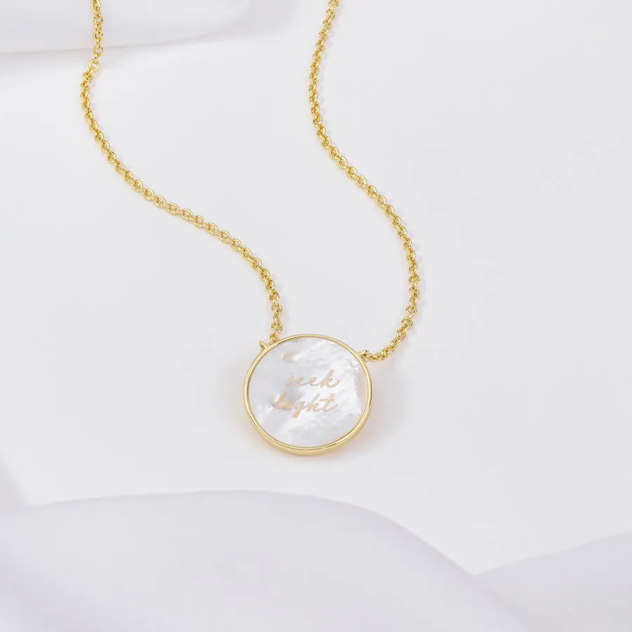 Sunlit Crescent Pearl & Gold Necklace