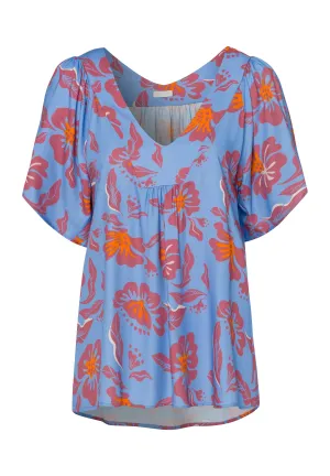 Sunny Vibes Flowy V-Neck Blouse | Vivid Flowers 78727-2368