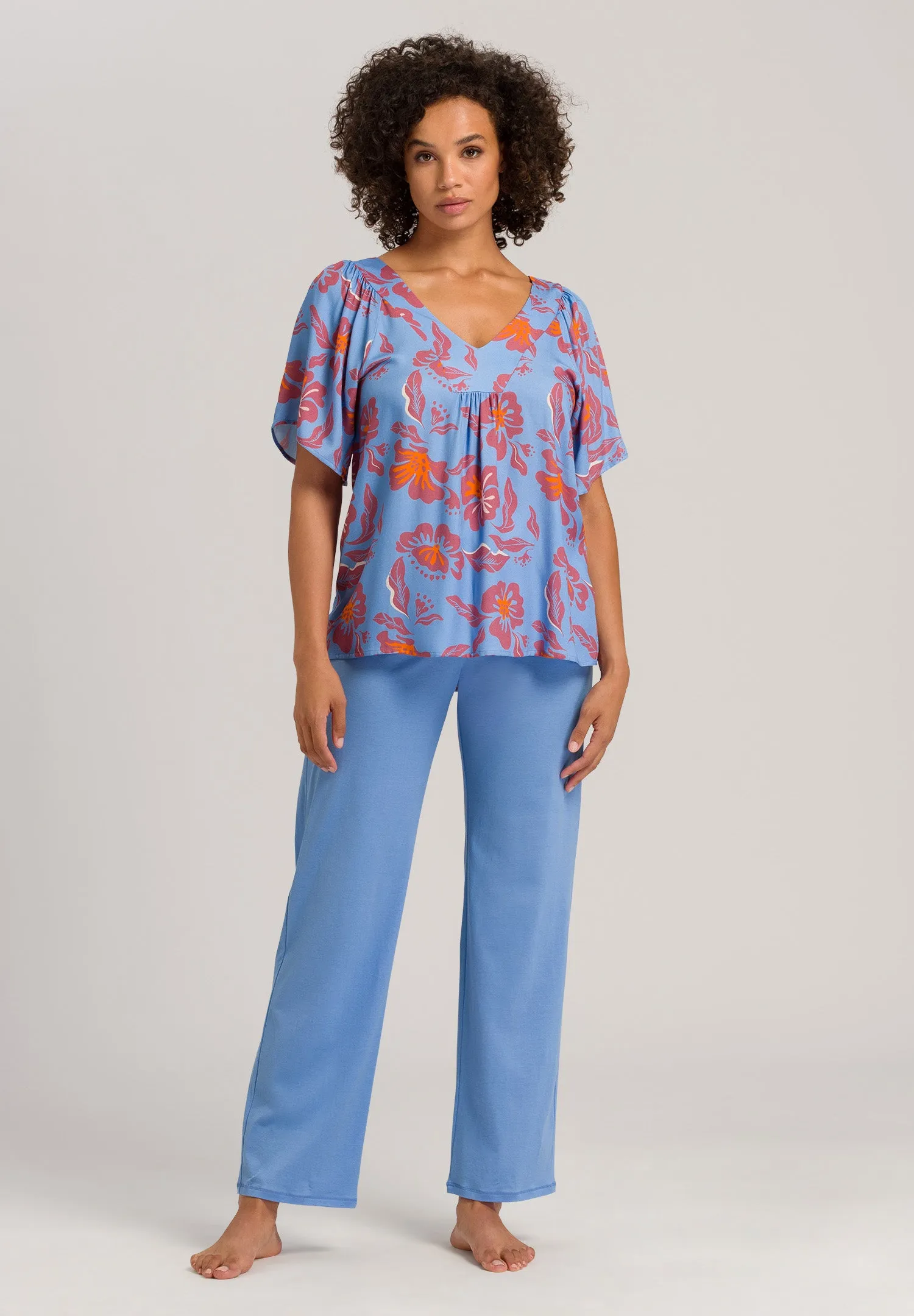 Sunny Vibes Flowy V-Neck Blouse | Vivid Flowers 78727-2368