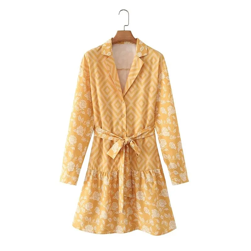 Sunny Yellow Collared Summer Dress  - Culture Heaven Special