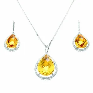 Sunrays - Yellow Aquamarine Necklace and Earring Set