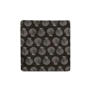 Sunrise Shell BW Fabric Coaster