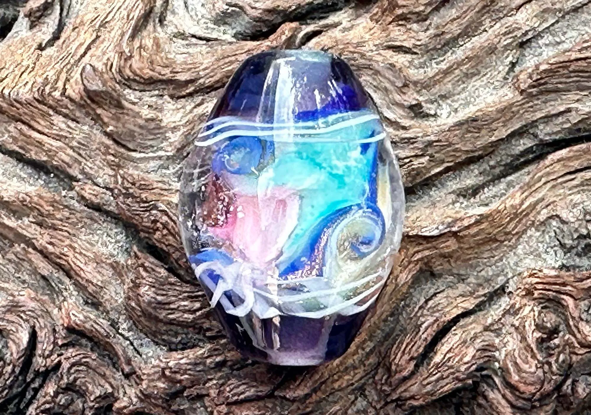 Sunset Swirls Lampwork Focal Bead SRA