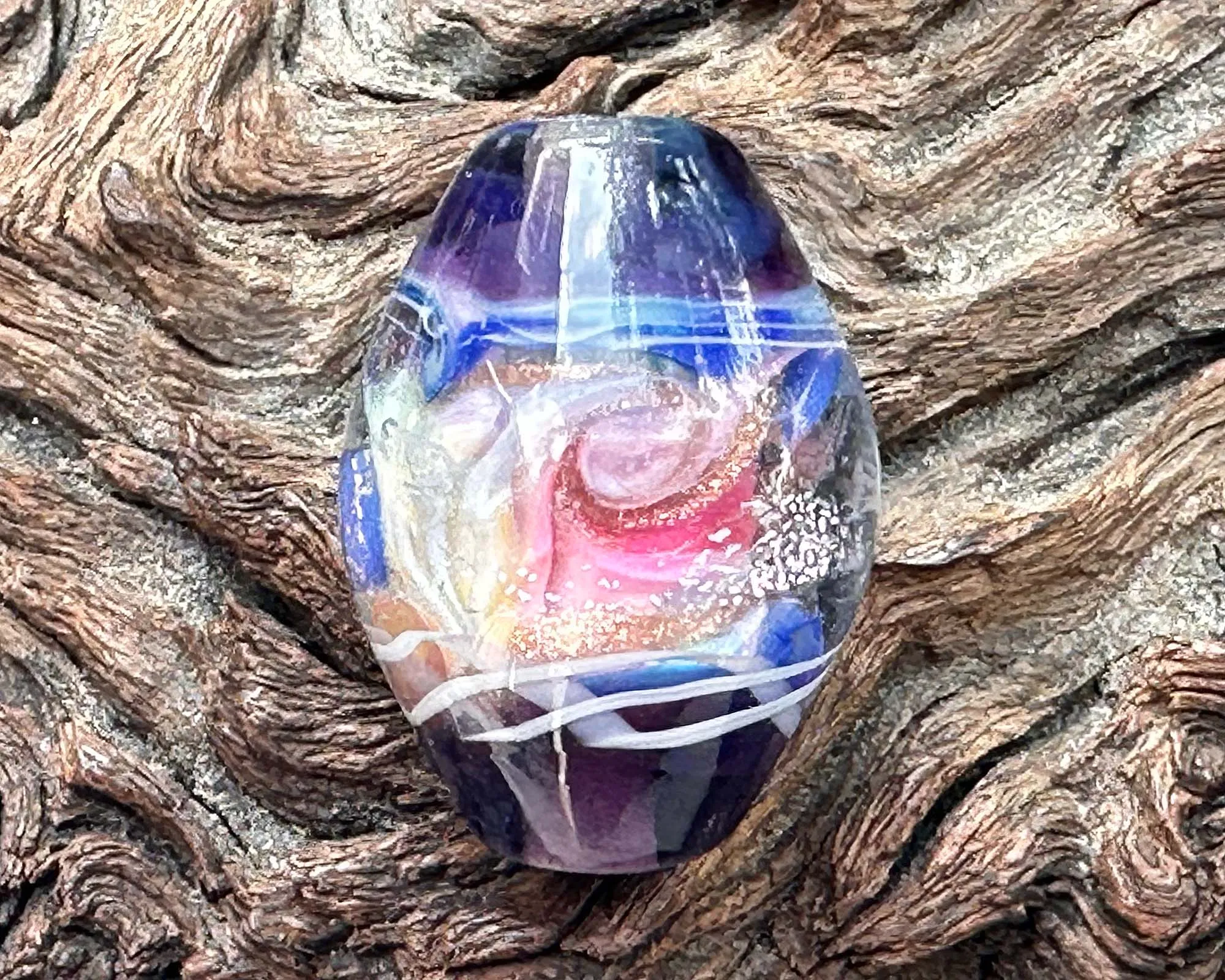 Sunset Swirls Lampwork Focal Bead SRA