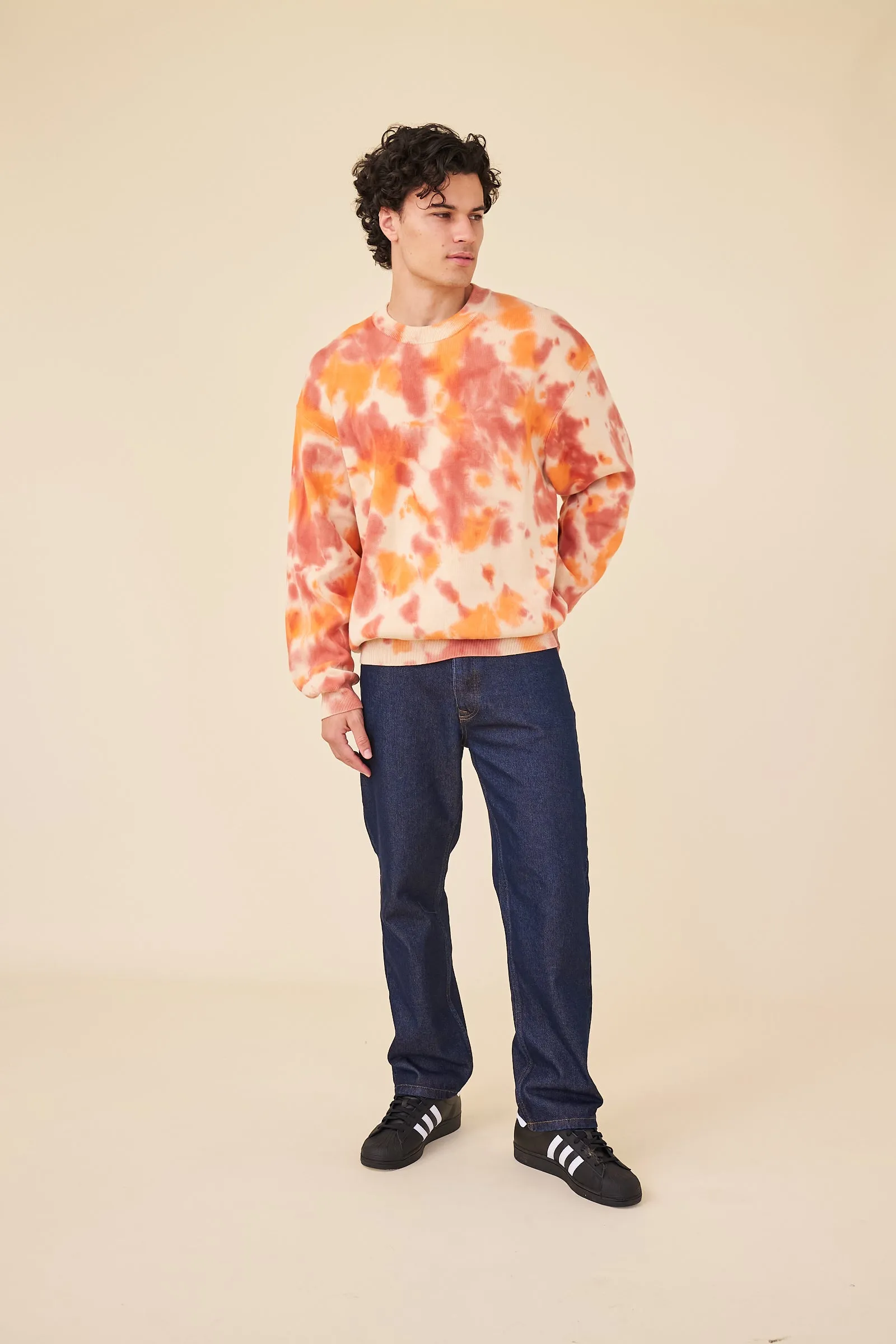 SUNSET TIE DYE KNIT SWEATER - ORANGE