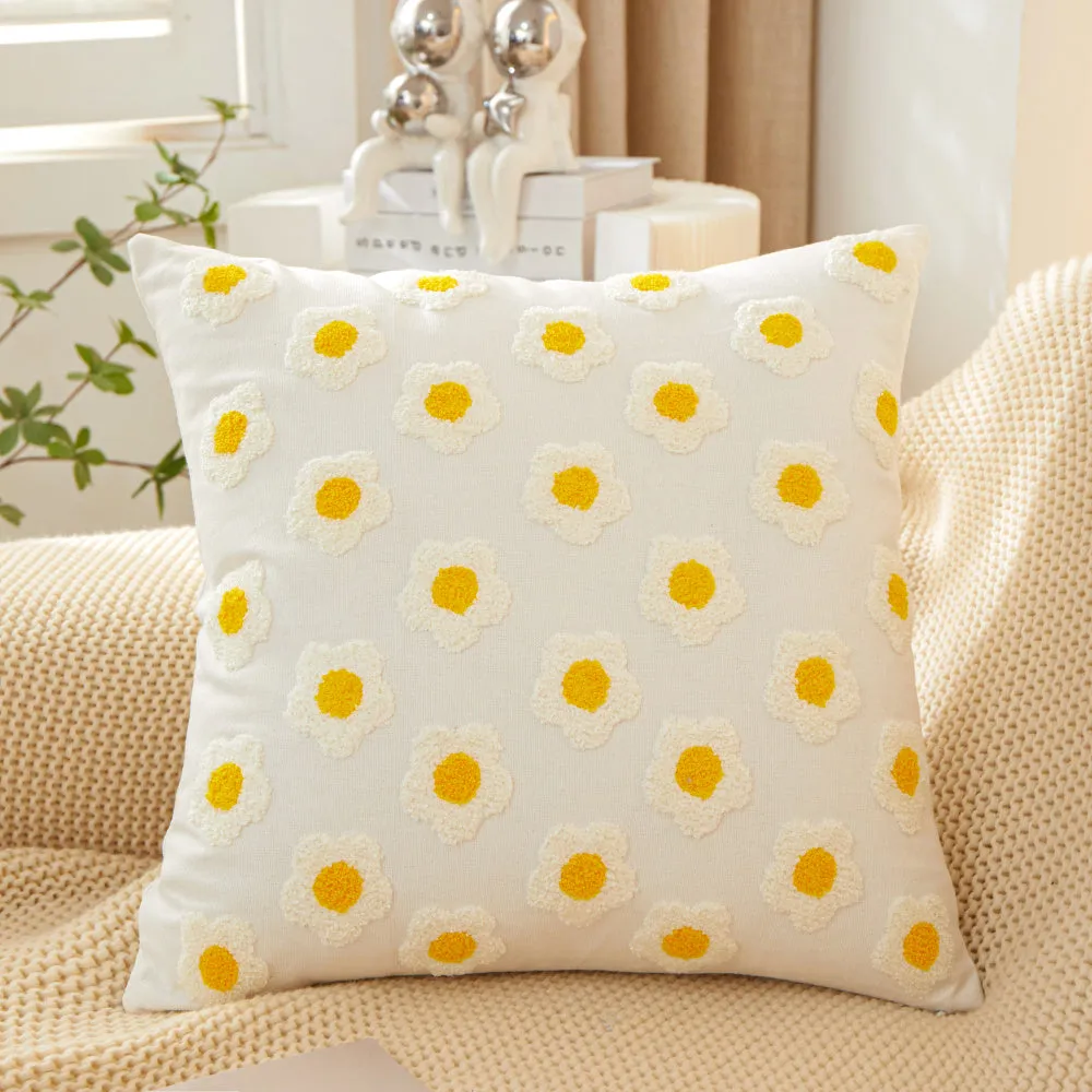 Sunshine Blossom Whimsical Floral Pillow (With/Without insert)