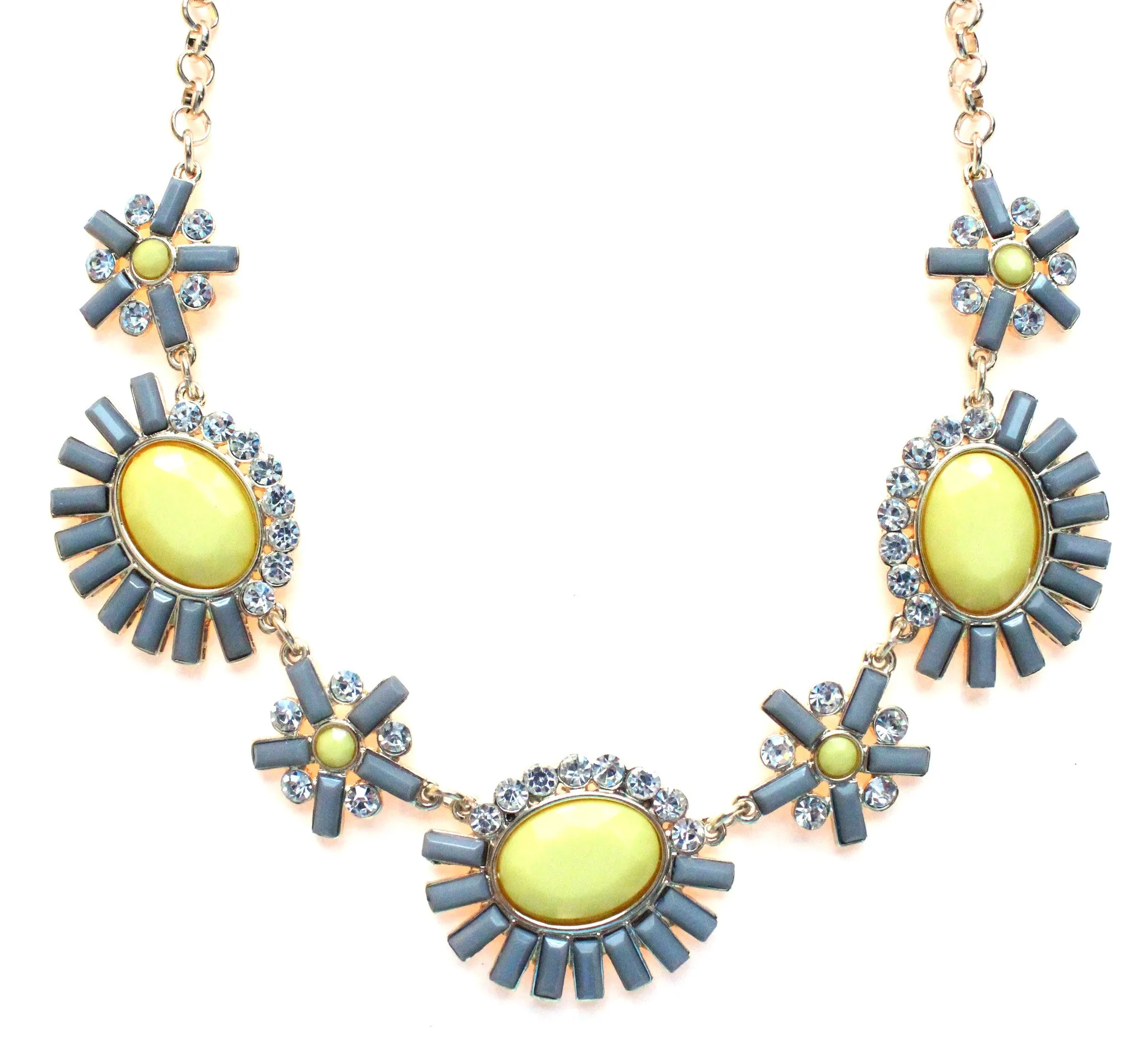 Sunshine Sparkle Necklace- Gray & Yellow