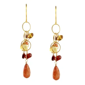 Sunstone Drop Earrings