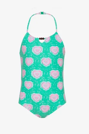 Sunuva Jade Green Heart Girls Swimsuit