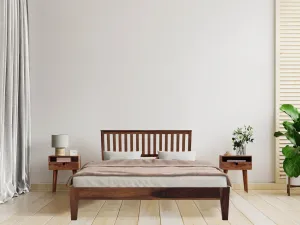 SUPAN BED KING  Sheesham Wood (Honey Finish)