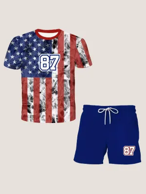 Super Bowl Boys Short Sleeve Shorts Set