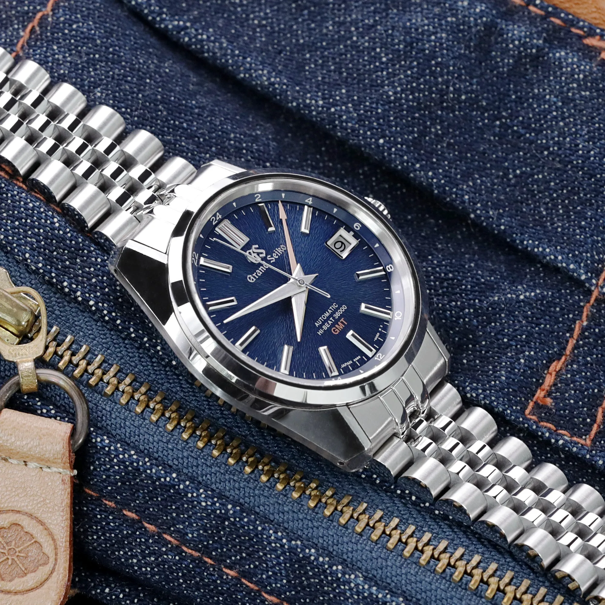 Super-JUB II for Grand Seiko 44GS V-Clasp, Brushed with Polished Center