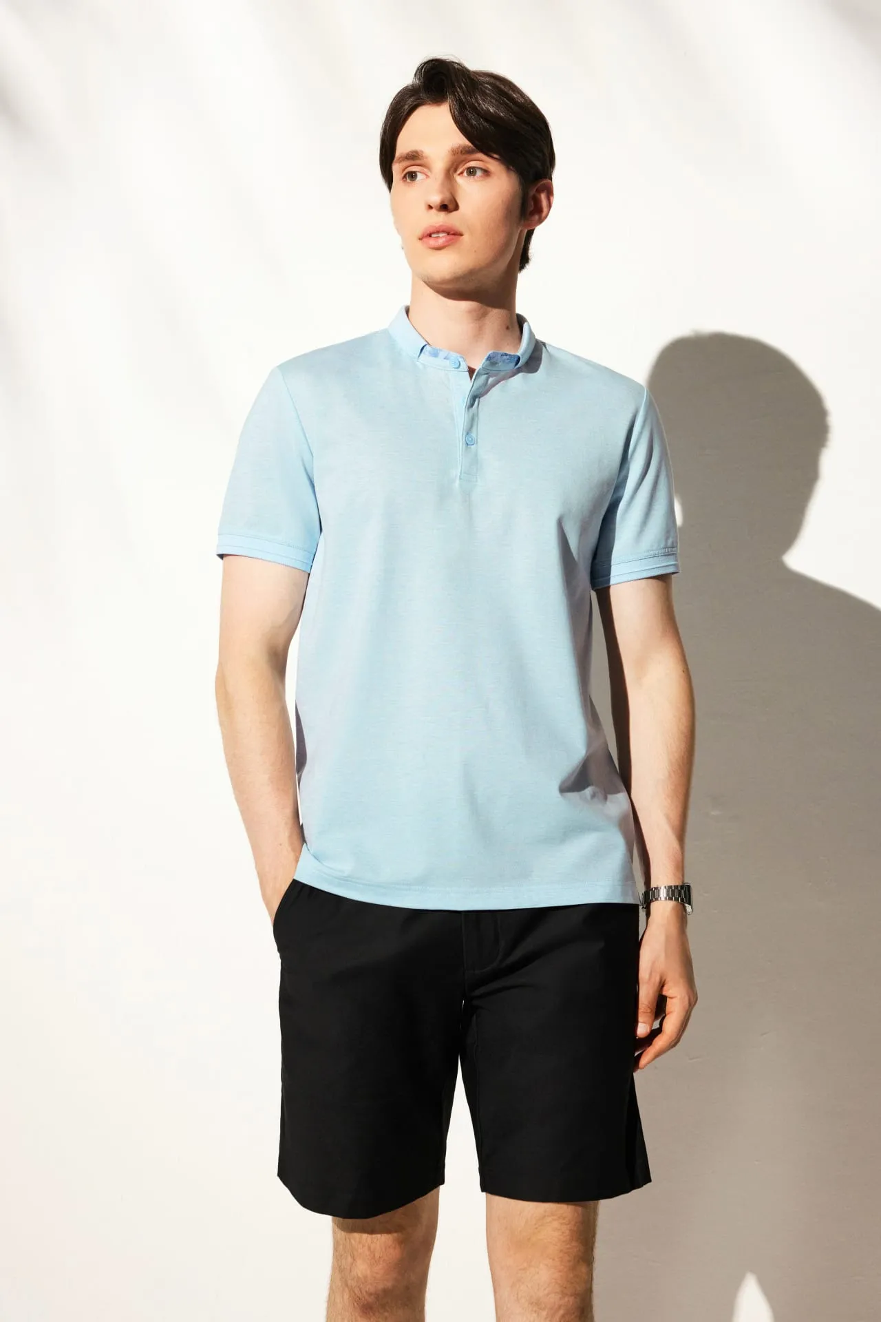 Super Light Mercerized Cotton Stand Collar Polo