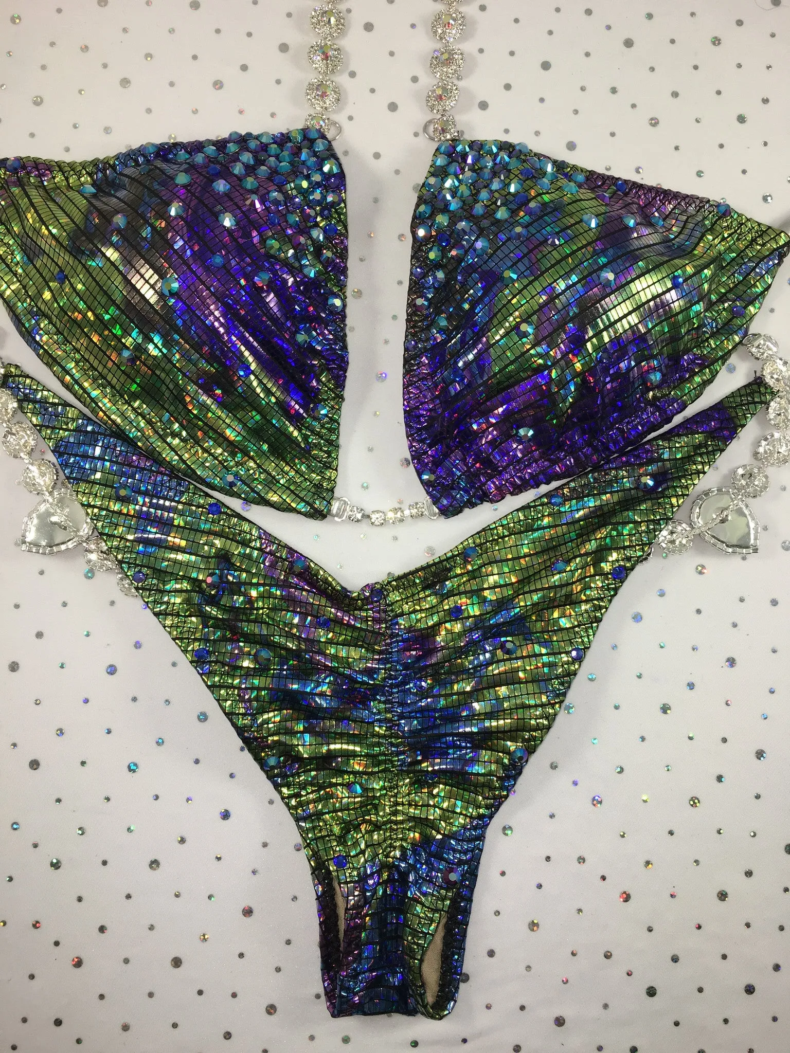 Super Nova Bubbles Diamond Princess color upgrade quick ship large top/brazilian cheeky (we size bottom to your measurement)