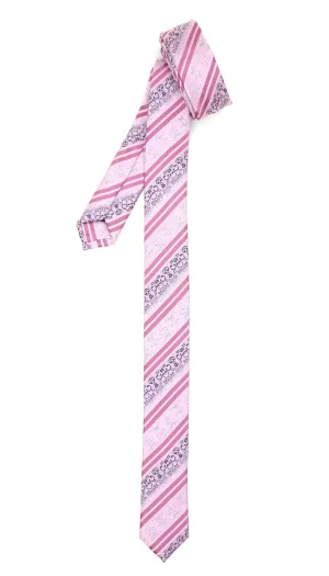 Super Skinny Stripe Pink Slim Tie