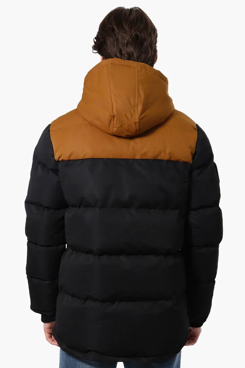 Super Triple Goose Colour Block Bubble Bomber Jacket - Brown