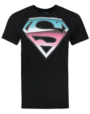 Superman Chrome Men's Black T-Shirt Superhero Tee