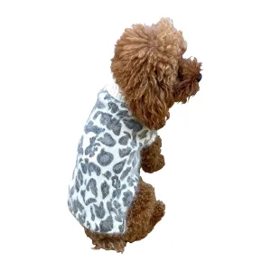 Superstar Leopard Dog Sweater Grey On Ivory