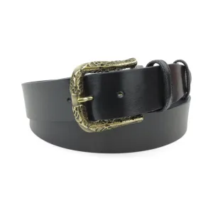 Supple Navy Unlined Filigree Prong Belt